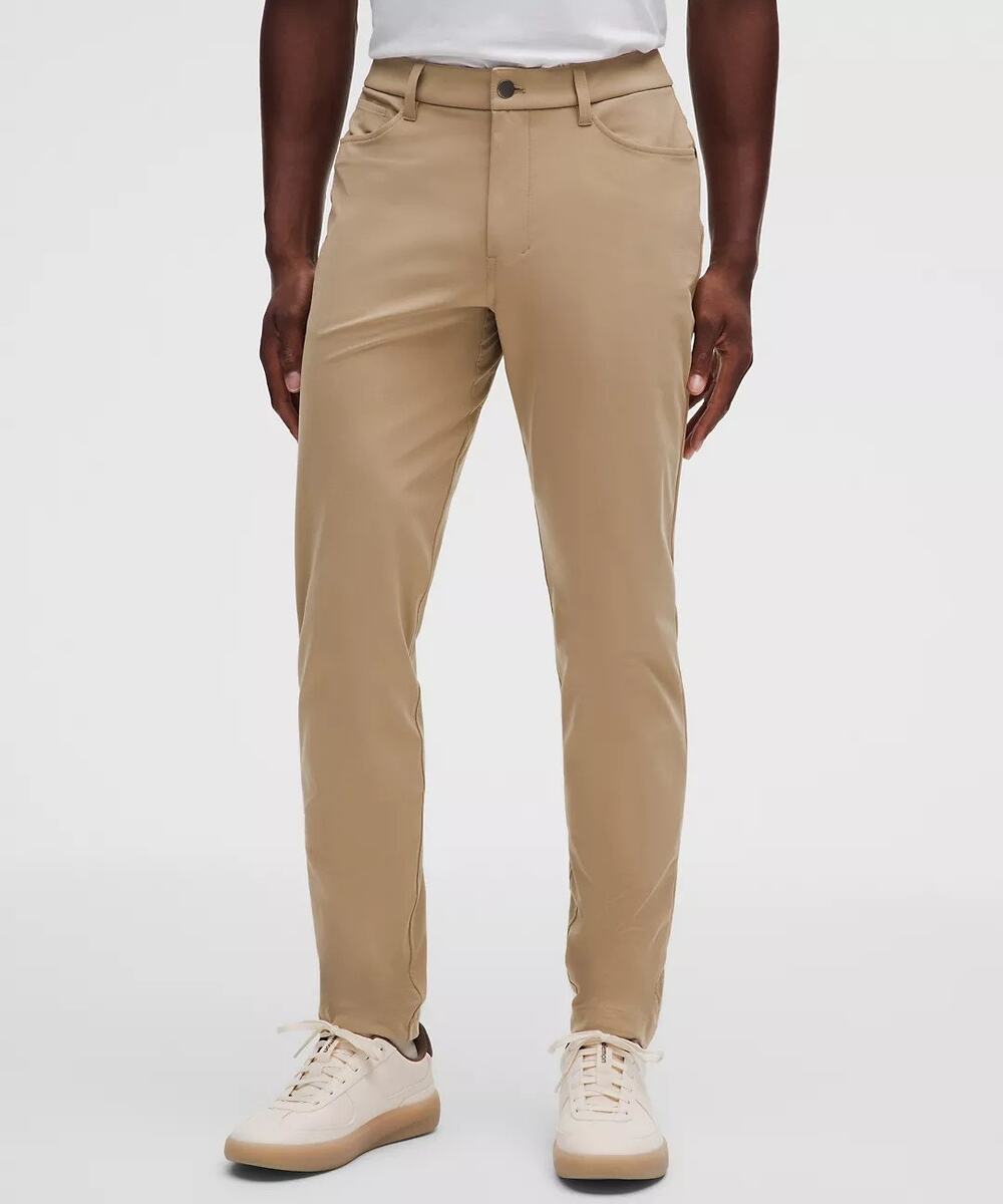 Lululemon Mens ABC Slim Fit 5 Pocket Pants Size 33x30 Khaki Casual Everyday
